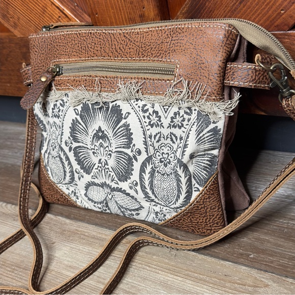 Myra Bag Nifty Small Crossbody Upcycled Canvas Purse - Picture 4 of 10